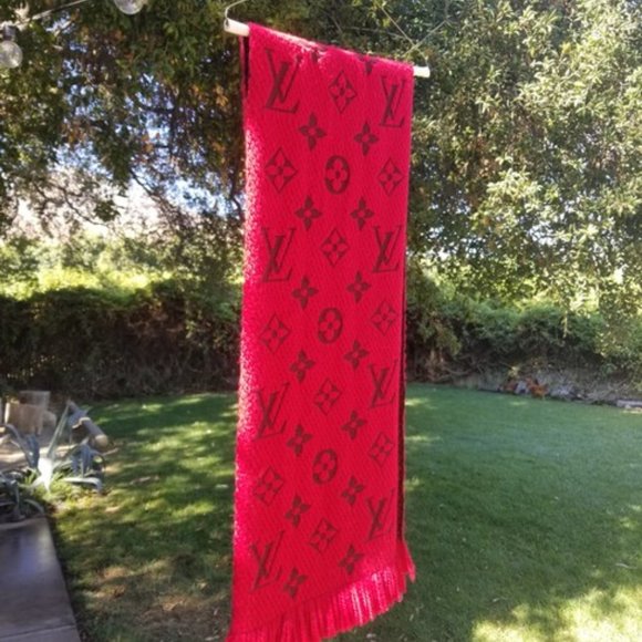 Louis Vuitton Accessories - Louis Vuitton Ruby Red Logomania Scarf
